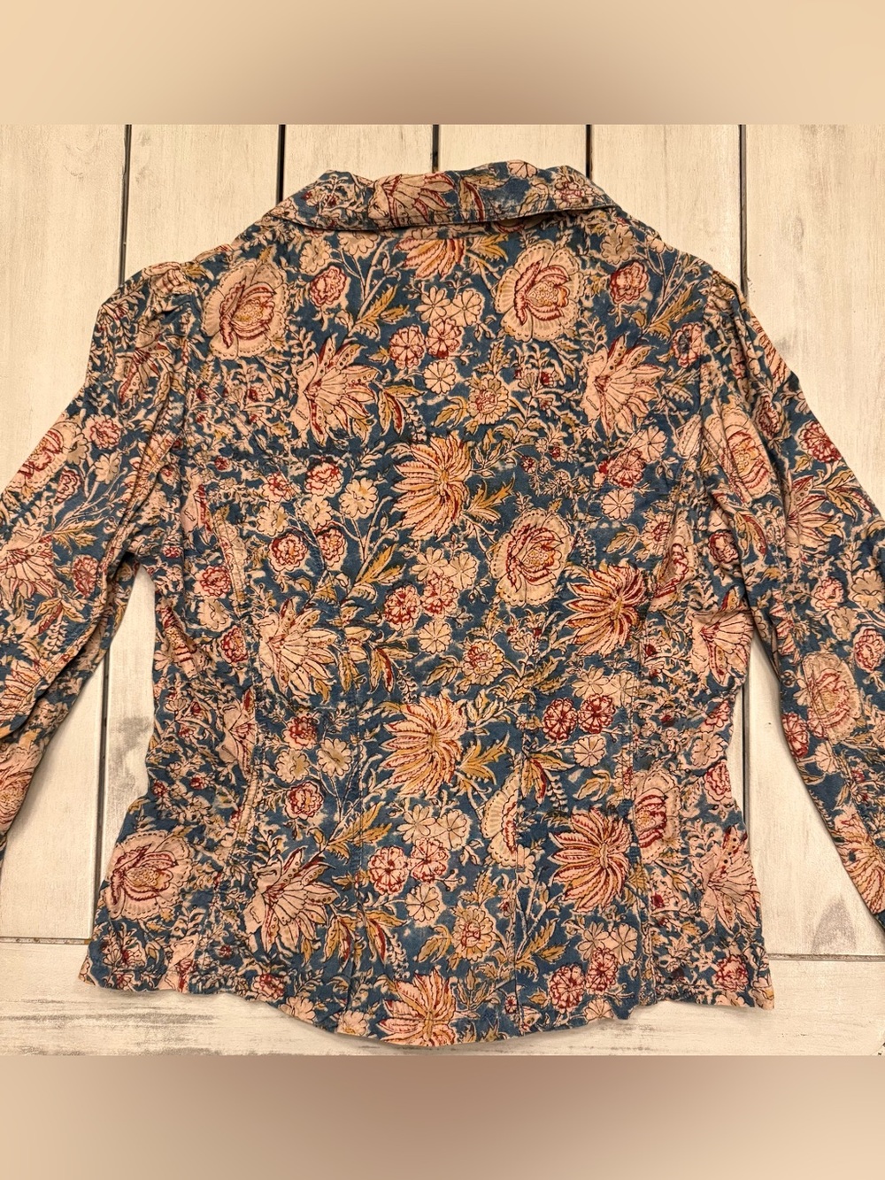 VTG Polo Jeans Co Ralph Lauren Floral Blazer Jacket Womens Small Y2K Boho Cotton - Picture 2 of 7